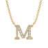 Diamond Gold Initial Necklace - M
